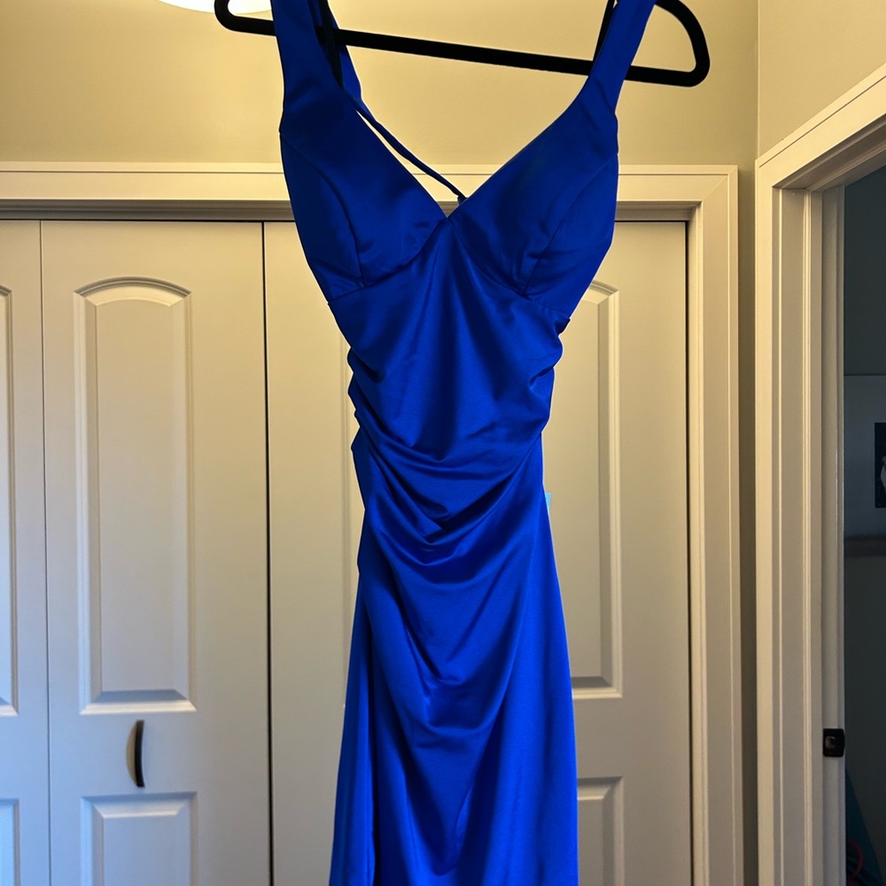 B Darlin Royal Blue Backless Dress